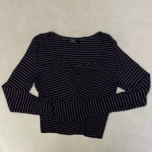 Bershka Cropped Long Sleeve Shirt